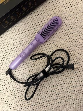 Purple Electric Hair Straightening Brush - Unbranded